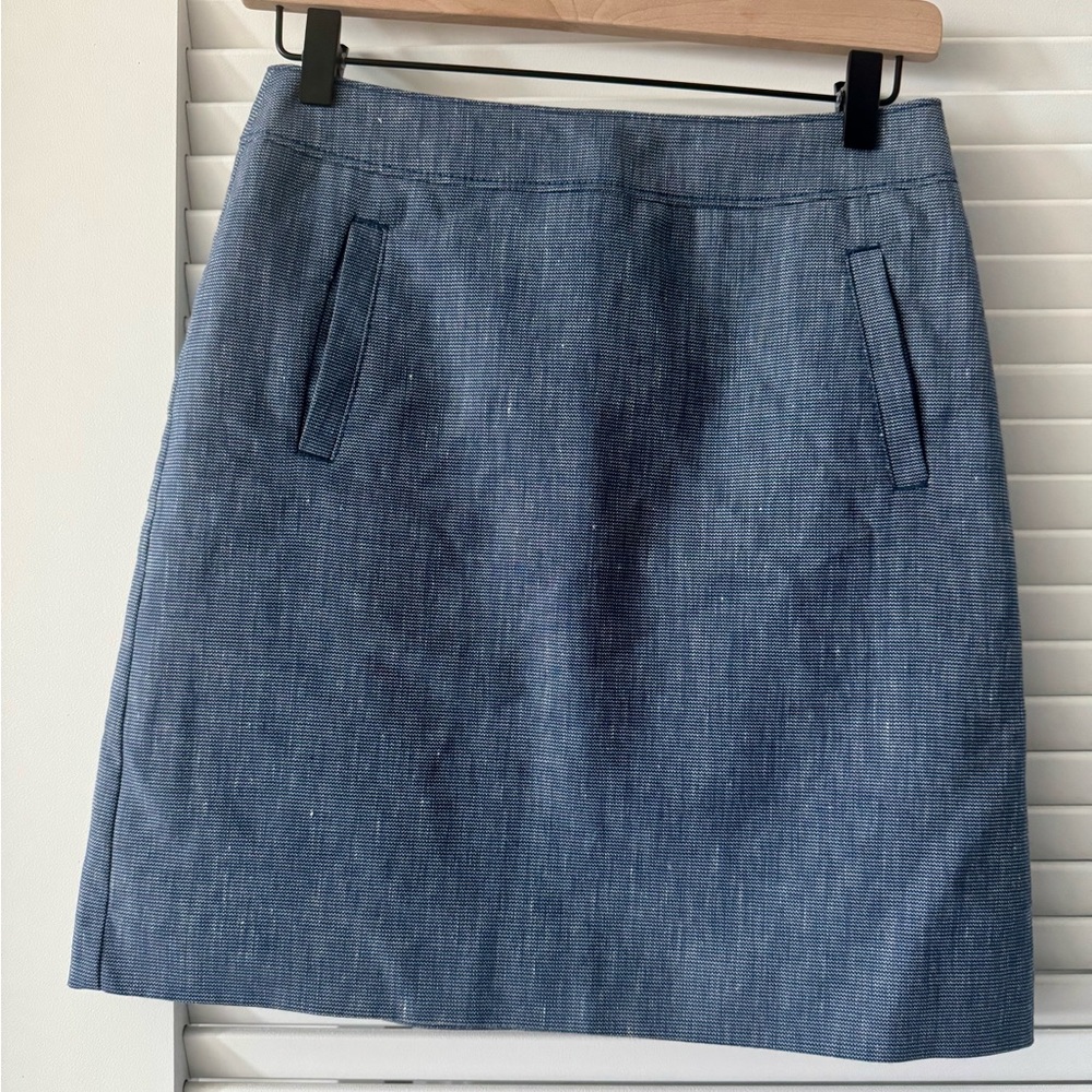 LOFT Petite Blue Mini Skirt